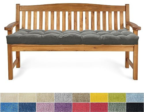 PHUSTJKL Bankauflage Bankkissen 110X45X6CM Sitzkissen für Bank rutschfeste Bankpolster Gartenbankkissen Rückenkissen Schaukel Stuhlkissen für Outdoor/Indoor Gartenmöbel Terrasse-Dunkelgrau