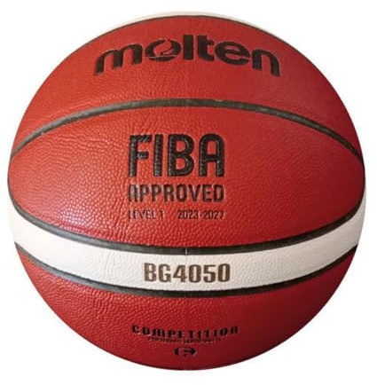 Molten Basketball B6G4050, Top Spielball, Premium Synthetik-Leder, 12 Felder, Größe 6
