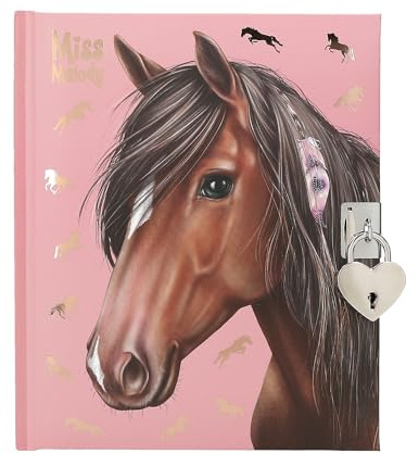 Depesche 12968 Miss Melody – dagbok i rosa, med hästmotiv och hjärta slott, bok med 192 linjerade och vackert illustrerade sidor