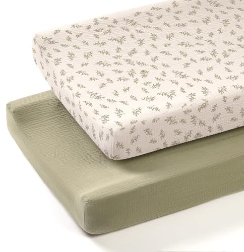 lulumoon Muslin Changing Pad Cover: 32x16 Fit Standard Rectangle Pad