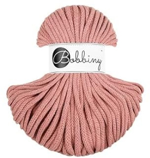 Premium Baumwoll-Flechtschnur - 5mm x 50m - Vielseitige Makramee-Kordel für Stricken, Weben, DIY-Basteln und Heimdekoration - Hochwertige Bunte Bastelschnur Flechtkordel - Blush