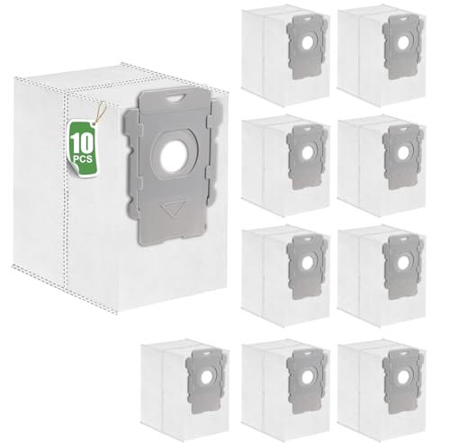 10 Bolsas de Aspiradora para Roomba 105 Combo/Vac, Plus 405 Combo/505 Combo,i7/i7+, i7Plus, i8/i8+, i3/i3+, i4/i4+, i6/i6+, j7/j7+, s9/s9+, s9Plus - Bolsas de Repuesto para Base de Limpieza