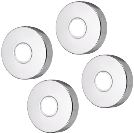 sourcing map 4pcs Shower Arm Flange 80mm/3.1 OD Escutcheon Plate Stainless Steel Round Plumbing Cover Plates for 25mm/1 Dia Water Pipe Faucet Decoration Accessories, Silver Tone
