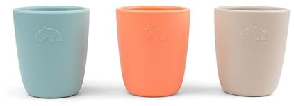 Done by Deer Silikon Mini Trinkbecher Kinder - Becher Kinder und Baby 3er-Set - Trinklernbecher 160 ml mit Sicherem Griff - Hitzebeständig - BPA-Frei und aus 100% Lebensmittelechtem Silikon
