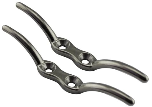 RAGOPILEN Dockklampen aus Stahl für Boote, Wassersport 2PCS Marine Grade Edelstahl 316 Reifen Kabel Klampen Festmacher Klampe 5 Zoll 6 Zoll for Bootszubehör Yacht Schiff Segelzubehör(151mm)