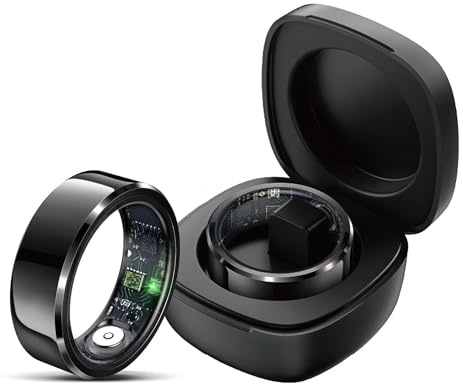 findtime Smart Ring Android Fitness Ring Tracker Smartringe für Herren Damen Sport Schrittzähler IOS Fitnesstracker Smartring Fitnessring Schwarz Silber