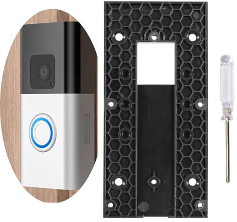 Ring Doorbell Halterung, Kein Bohrer Video Türklingel Klingel Zubehör, Selbstklebend Ring Halterung Nur Kompatibel mit Videotürklingel 3 Plus, 4, Batterie Türklingel Plus, Pro