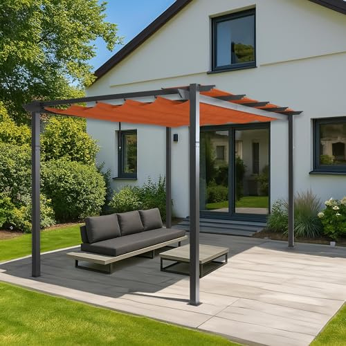 Pergola en Aluminium HWC-N93 UV50+ 3x4m Terracotta
