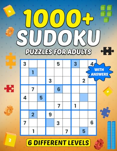 1000+ Sudoku Puzzles for Adults: Easy to Expert Difficulty Levels with Solutions (MindGrid Sudoku Series)