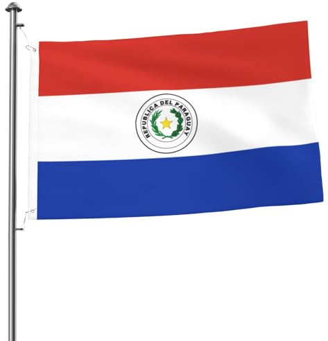 Bandera de Paraguay de doble cara de 2 x 3 pulgadas, resistente y decorativa, ideal para jardín, dormitorio y decoración de fiestas