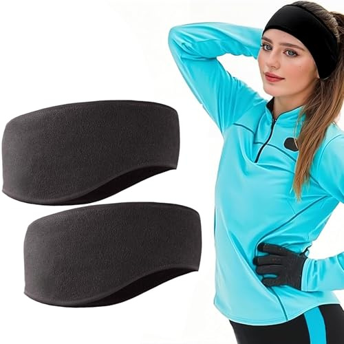 YUNYU 2 diademas deportivas para hombres y mujeres, calentadores de orejas de invierno, ideales para correr, ciclismo y actividades al aire libre en climas fríos