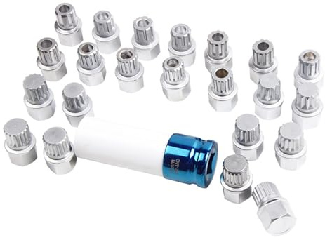 Juego de 23 tuercas antirrobo de alta compatibilidad, kit de extracción de tornillos antirrobo adecuado para ruedas seguras y eficientes