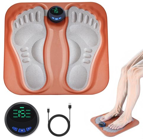 LORESJOY EMS Fußmassagegerät, Electric Foot Massager | 6 Modes & 15 Intensities, Elektrisches Fußmassagegerät USB Tragbar für Zuhause/Reisen, Geschenk für Eltern