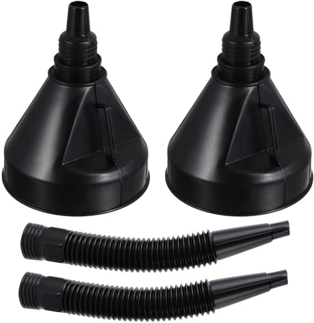 Alipis Embudo de Plástico para Aceite de Coche con Filtro, 2 Unidades, Boca Ancha, Resistente y Multiusos para Motor, Gasolina y Refrigerante, Adecuado para Automóviles y Motocicletas