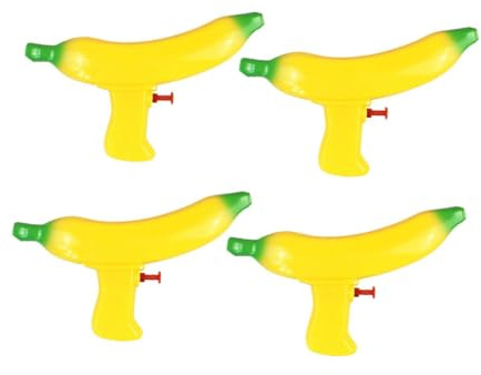 Gogogmee 4 Pezzi Pistola ad Acqua a Forma di Banana, Giocattolo Acquatico Estivo da Spiaggia, Contenitore per L’acqua, Sparatutto ad Acqua per Giochi All’aperto e Feste in Piscina