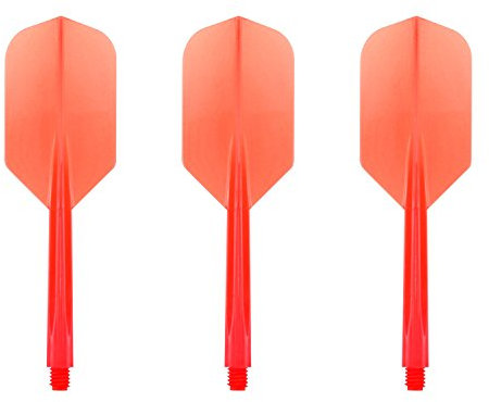 Darts Corner Condor Integrierter Flight & Vorbau – Zero Stress – Slim – Lang Clear Red – 1 Set (3)