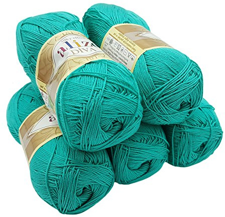 Alize 5 x 100 g Diva Batik Strickwolle, 500 Gramm merzerisierte Strickwolle, Acryl