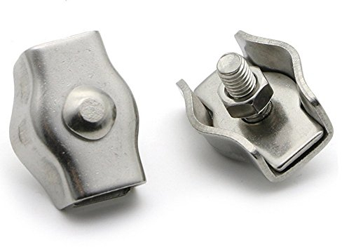 10 Stück M3 Simplex Drahtseilklemmen aus Edelstahl für Drahtseile mit einem Durchmesser von 0,3 cm