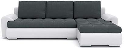 Sofini Ecksofa Tokio VI mit Schlaffunktion! Best Ecksofa! Wohnlandschaft mit Bettkasten! (Cas 574+ Soft 17 Rechts)