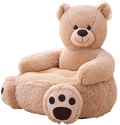 LOVIVER Kinder-Plüsch-Cartoons, kleines Sofa, Stuhl für Zuhause, Geburtstagsgeschenk, Größe 19 x 19 x 17,7 Zoll, weiches Kissen, Stützsitz, Lernen, Sitzen, Bear