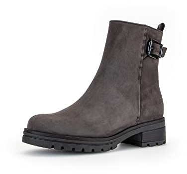Gabor Mujer Botines, señora Botas Estilo Biker,Plantilla Desmontable,Medias Botas de Motorista,Botas de Invierno,Gris (Pepper) / 40,42 EU / 8 UK