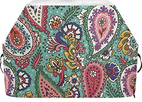 Grillabdeckung 165 cm wasserdichte Charbroil Grillabdeckung Bunt Paisley Druck Abstrakt Psychedelic Buta Holzkohle Grillabdeckung Wetterbeständig