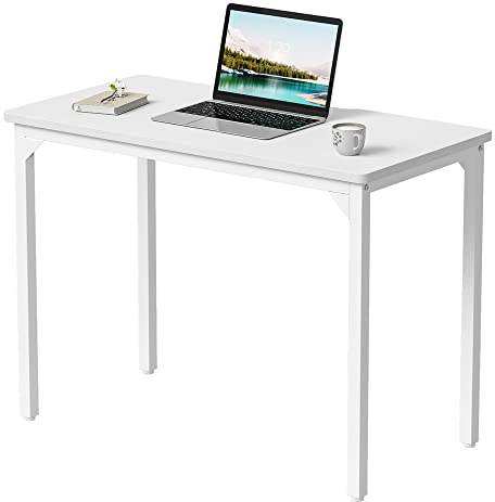 CubiCubi Schreibtisch Klein, 80 x 40 x 75 cm, computertisch PC Tisch, Heimbüro Schreibtisch, Küchentisch, Industriedesign für Zuhause, Büro, Arbeitszimmer, Schreiben, Weiß