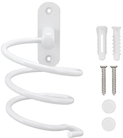 yaogohua Bedroom Hair Care Styling Tools Hair Dryer Holder Wall Mount, Hair Dryer Holder Multifunctional Spiral Wall Mount Bathroom Hair Dryer Rack for Most Of Hair Dryers