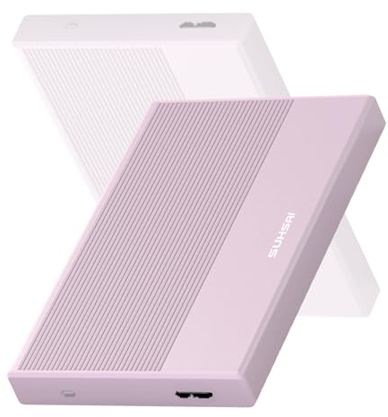 SUHSAI Disco Rigido Esterno da 500 GB HDD Backup Dati - Espansione di Memoria da 2,5 USB 3.0 Disco Rigido Portatile Compatibile con Mac, Desktop, PC, PS4, PS5 (Rosa)
