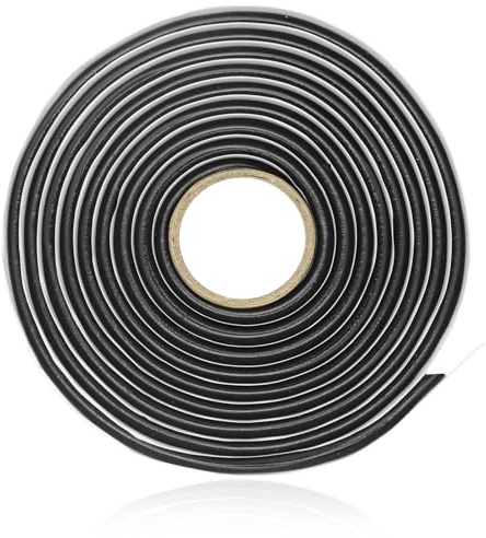 Butylrundschnur Butylband Schwarz 8mm x 4m Butyl Klebeband Butylschnur Butyl Dichtband Selbstklebend für Auto-LKW-Scheinwerfer Fenstertür Windschutzscheibe