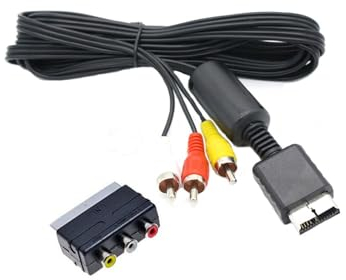 WICAREYO Kit Cable AV 1.8m con Adaptador RCA a SCART Compatible para PS2/PS3