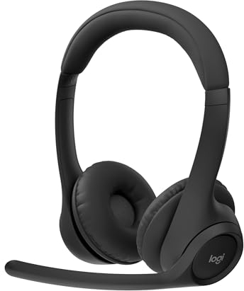 Logitech Zone 300, Cuffia con microfono wireless Bluetooth, cancellazione del rumore, compatibile con Windows, Mac, Chrome, Linux, iOS, iPadOS, Android - Nero