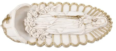 Amosfun Acquasantiera Da Parete in Resina Raffigurante Guadalupe Decorazione Cattolica Per Ingresso e Chiesa Fontana Per Acqua Santa Per Ambienti Sacri e Cerimonie Religiose