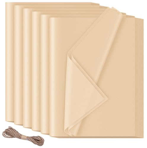Khaki-Seidenpapier zum Verpacken von Geschenken, Khaki-Verpackungspapier (50 x 70 cm) für Geschenkverpackung, Blume, DIY, Geburtstag, Hochzeit, Dekoration, umweltfreundlich und biologisch abbaubar, 60