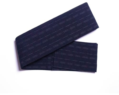 Kimono da uomo in cotone Obi cintura tradizionale giapponese annodata a mano lunga cintura cintura yukata accessori, Nero e grigio., taglia unica