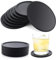 12 Pièces Dessous de Verre en Silicone Noir - Ronde, Antidérapants pour Verre et Boissons