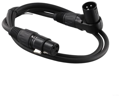 DystopiaWorld Sturdy Construction of Right Angle 3 Pin XLR Microphone Cable for Professionals (1M)