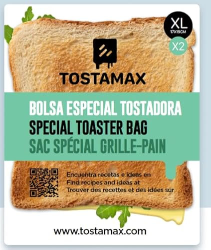 Tostamax XL - Pack de 2 bolsas para tostadora tamaño grande.