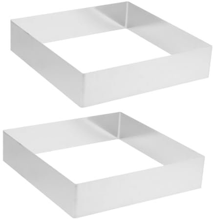 Cabilock 2 Pezzi Stampo Per Mousse Da Dessert Stampo Per Torta in Acciaio Inox Quadrato Rettangolo Per La Cottura Stampo Per Mousse Per La Decorazione Di Torte