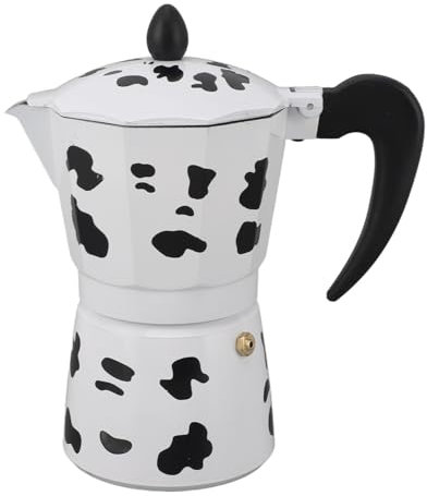 Kuuleyn Pot classique couleur vache à lait Pot à café en aluminium cafetière pour la maison café activités de plein air Camping voyage (6 tasses 300ML)
