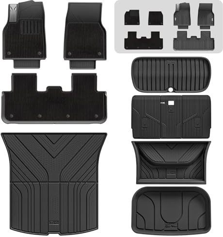3W för 10-delars Tesla Model Y Nya 2025 2026 Juniper Golvmattor Set och Heltäckningsmattor, Ej för 2026 Model Y New Standard, Året Väder Hållbara Hundvänliga TPE Golvmattesatsen, Anti-slip Fotmattor