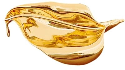 Broche Feuille Métallique 3D Brillante – Épingle à Revers Design Liquide Moderne Pour Femme Et Homme, Accessoire De Mode Minimaliste Pour Costume, Manteau, Chapeau, Sac Et Mariage