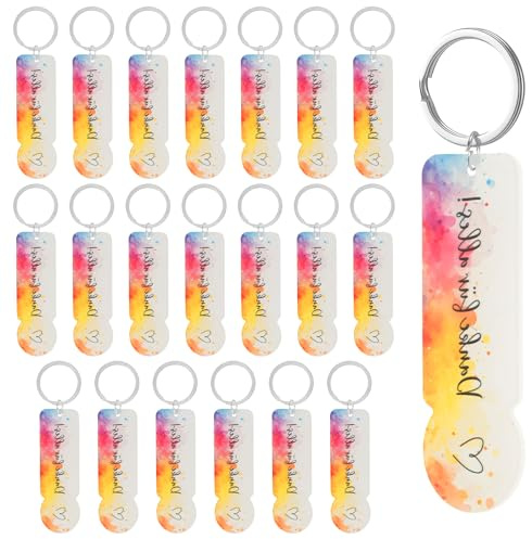 EUIOOVM 20 Stück Acryl Schlüsselanhänger Abziehbar Einkaufswagenchip Schlüsselanhänger, Zum Zerlegen von Einkaufswagen, Abschiedsgeschenk Erzieherin Geschenk für Abschluss, Hochzeit, Taufe