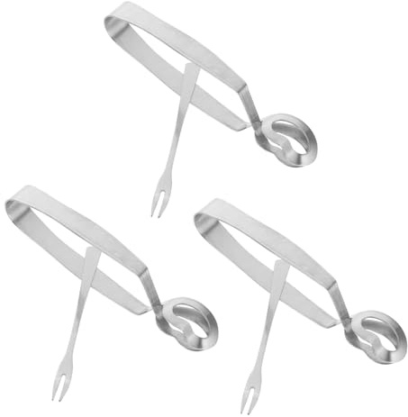 UKCOCO 3 juegos Pinzas y Tenedores para Caracoles de Acero Inoxidable Resistentes al Calor y Utensilios Prácticos para Cocina y Mesas Casa Aire