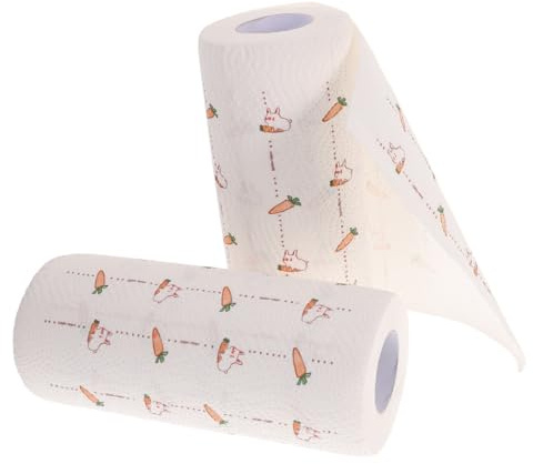 MOTHNUR 2 Carta Asciugatutto Cucina in Fibra Naturale con Stampe Decorative Salviette Pulizia Versatili per Cappe Piastrelle e Piani di Lavoro Resistenti e Facili da Strappare