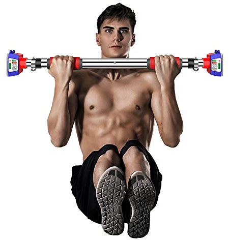 Klimmzugstange aus Edelstahl, wandmontiert, Fitness-Trainingsstange, einfach zu bedienen, unterstützt sichere Belastung bis zu 250 kg, verstellbare Länge 63–176 cm