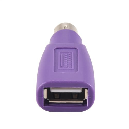 Lafeier Conector PS2 a USB, mini adaptador de ratón y teclado, convertidor