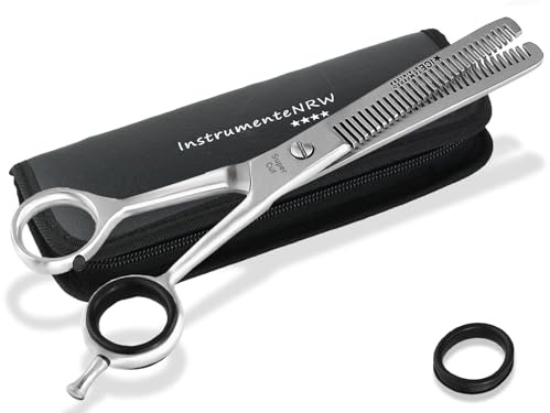 Premium Effilierschere Friseurschere Haarschere 2-seitige Zahnung mit Etui | Haarschneideschere zum Ausdünnen der Haare 5,5 Zoll