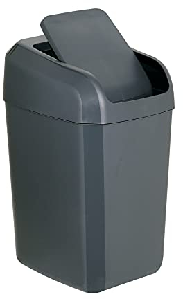 Denox DEN131 Poubelle de découpe avec couvercle basculant 30 litres, Anthracite, 350 x 280 x 530 mm