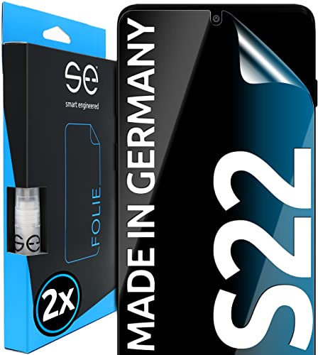 2x se® 3D SCHUTZFOLIE Transparent für Samsung Galaxy S22,Selbstheilend, 100% Fingerabdruck & FaceID kompatibel, einfache blasenfreie Installation, Ultra-Klar, Stoß-Kratzfest, aus Deutschland